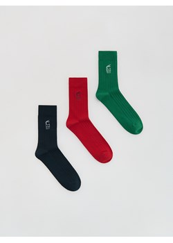 Reserved - 3 pack świątecznych skarpet - zielony ze sklepu Reserved w kategorii Skarpetki męskie - zdjęcie 187347264