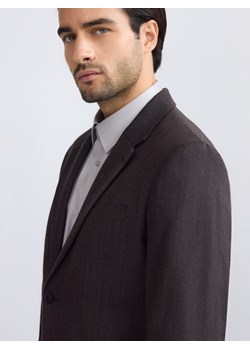 Reserved - Marynarka slim fit z wełną - brązowy ze sklepu Reserved w kategorii Marynarki męskie - zdjęcie 187347393