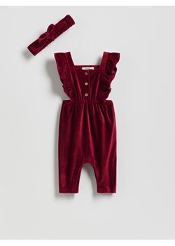 Reserved - Welurowy komplet - czerwony ze sklepu Reserved w kategorii Komplety niemowlęce - zdjęcie 187347430
