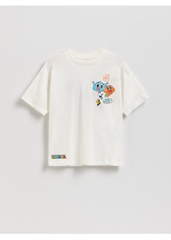 Reserved - T-shirt Niesamowity Świat Gumballa - złamana biel ze sklepu Reserved w kategorii T-shirty chłopięce - zdjęcie 187347661
