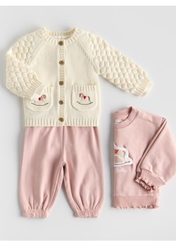 Reserved - Bawełniany kardigan z haftem - złamana biel ze sklepu Reserved w kategorii Bluzy i swetry - zdjęcie 187347671