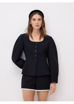 Reserved - Szorty z ozdobną wstawką - czarny ze sklepu Reserved w kategorii Szorty - zdjęcie 187347680