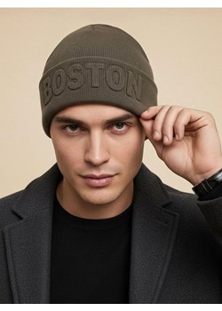 Sinsay - Czapka beanie z wiskozą - zielony ze sklepu Sinsay w kategorii Czapki zimowe męskie - zdjęcie 187348321