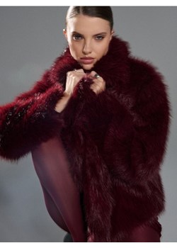 Sinsay - Płaszcz z imitacji futra - bordowy ze sklepu Sinsay w kategorii Płaszcze damskie - zdjęcie 187348371