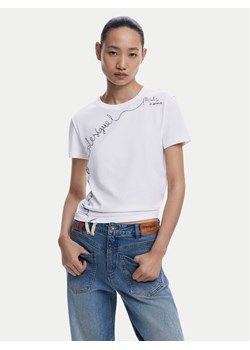 Desigual T-Shirt Charly 25WWTK08 Biały Regular Fit ze sklepu MODIVO w kategorii Bluzki damskie - zdjęcie 187348624