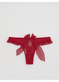 Reserved - Koronkowe majtki z kokardką - czerwony ze sklepu Reserved w kategorii Majtki damskie - zdjęcie 187349430