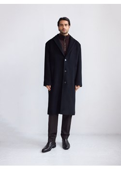 Reserved - Wełniany płaszcz - czarny ze sklepu Reserved w kategorii Płaszcze męskie - zdjęcie 187349432