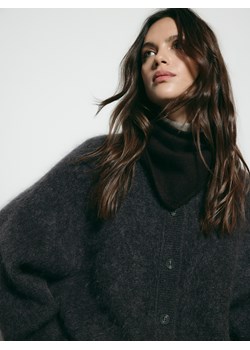 Reserved - Szal z wełną i kaszmirem - ciemnobrązowy ze sklepu Reserved w kategorii Szaliki i chusty damskie - zdjęcie 187349460