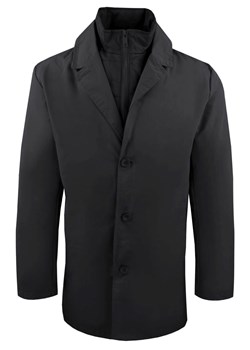 Krótki, Męski Płaszcz Przejściowy z Wysokim Kołnierzem - Brave Soul - Czarny KUBRSAW25umpireBLK ze sklepu JegoSzafa.pl w kategorii Płaszcze męskie - zdjęcie 187349552