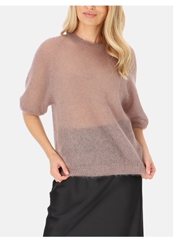 Beżowy sweter moherowy damski L'AF Era ze sklepu Eye For Fashion w kategorii Swetry damskie - zdjęcie 187351304