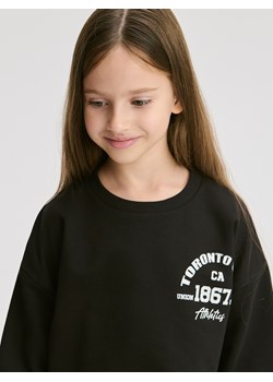 Reserved - Bawełniana bluza z nadrukiem - czarny ze sklepu Reserved w kategorii Bluzy dziewczęce - zdjęcie 187351694