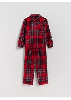 Reserved - Bawełniana piżama w kratę - czerwony ze sklepu Reserved w kategorii Piżamy dziecięce - zdjęcie 187351733