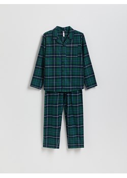 Reserved - Bawełniana piżama w kratę - ciemnozielony ze sklepu Reserved w kategorii Piżamy dziecięce - zdjęcie 187351803