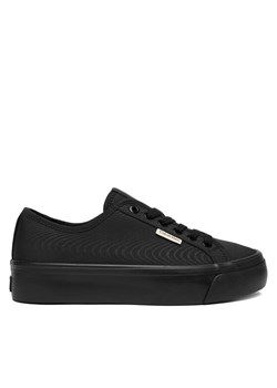 Sneakersy Calvin Klein Vulc Flatform Lace Up Moire YW0YW02012 Czarny ze sklepu eobuwie.pl w kategorii Buty sportowe damskie - zdjęcie 187352184