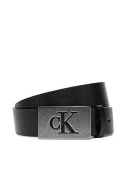 Pasek Męski Calvin Klein Ck Plaque Smooth 35Mm LV04D7043G Czarny ze sklepu eobuwie.pl w kategorii Paski męskie - zdjęcie 187352200