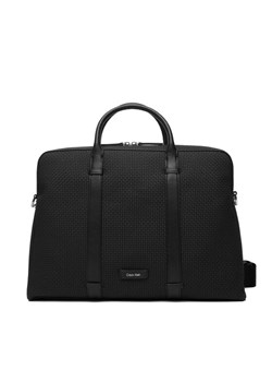 Torba na laptopa Calvin Klein Embossed Woven Commuter LV04D3207G Czarny ze sklepu eobuwie.pl w kategorii Torby na laptopa - zdjęcie 187352254