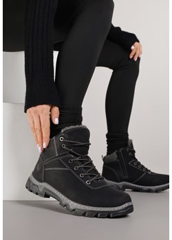 Czarno-Szare Traperki Sportowe Mocno Ocieplone Vimee ze sklepu born2be.pl w kategorii Workery damskie - zdjęcie 187353240