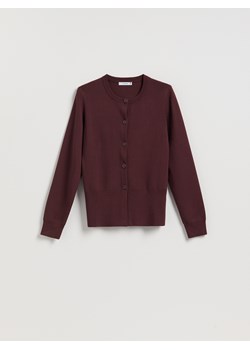 Reserved - Kardigan z wiskozą - burgundowy ze sklepu Reserved w kategorii Swetry damskie - zdjęcie 187353384