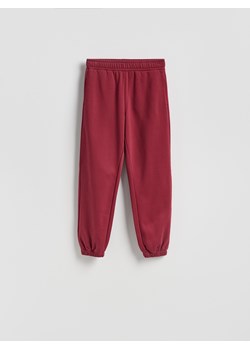 Reserved - Spodnie dresowe z bawełną - bordowy ze sklepu Reserved w kategorii Spodnie damskie - zdjęcie 187353592