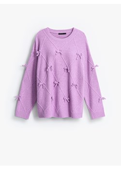 Mohito - Fioletowy sweter z kokardkami - lawendowy ze sklepu Mohito w kategorii Swetry damskie - zdjęcie 187354760