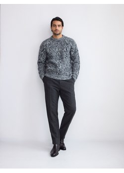 Reserved - Wełniany sweter o warkoczowym splocie - wielobarwny ze sklepu Reserved w kategorii Swetry męskie - zdjęcie 187354854