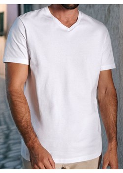 Sinsay - Koszulka z dekoltem w serek w stylu basic - biały ze sklepu Sinsay w kategorii T-shirty męskie - zdjęcie 187355143