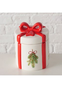Boltze Pojemnik &quot;Noelle&quot; w kolorze biało-czerwonym - wys. 13 x Ø 10 cm ze sklepu Limango Polska w kategorii Pojemniki kuchenne - zdjęcie 187355492
