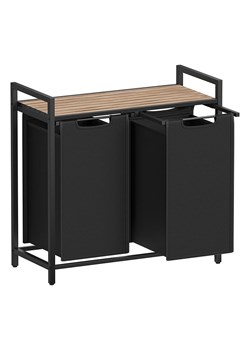 Songmics Kosz w kolorze czarnym na pranie - 73 x 72 x 33 cm ze sklepu Limango Polska w kategorii Akcesoria łazienkowe - zdjęcie 187355780