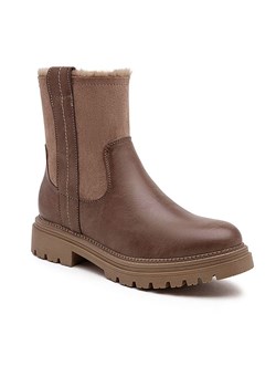 Foreverfolie Botki zimowe w kolorze jasnobrązowym ze sklepu Limango Polska w kategorii Śniegowce damskie - zdjęcie 187356112