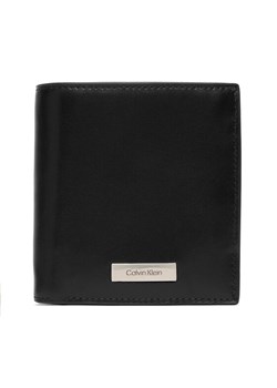 Portfel Calvin Klein Plaque Slim Trifold W Coin + Car LV04D1137G Czarny ze sklepu eobuwie.pl w kategorii Portfele męskie - zdjęcie 187356250