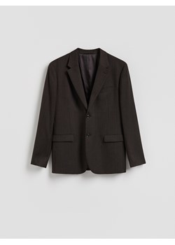 Reserved - Marynarka slim fit z wełną - brązowy ze sklepu Reserved w kategorii Marynarki męskie - zdjęcie 187356541