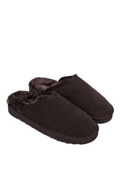 Gooce Wełniane kapcie &quot;Emerald&quot; w kolorze ciemnobrązowym ze sklepu Limango Polska w kategorii Kapcie męskie - zdjęcie 187356613