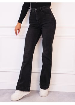 SPODNIE JEANSOWE DZWONY FLARE Z WYSOKIM STANEM- CIEMNOSZARE ze sklepu olika.com.pl w kategorii Jeansy damskie - zdjęcie 187357394