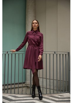 Koszulowa sukienka burgundowa ze sklepu Moodo.pl w kategorii Sukienki - zdjęcie 187358032