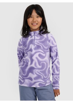 Dziewczęca bluza termiczna polarowa 4F 4FJRAW25UFLEF071 - fioletowa ze sklepu Sportstylestory.com w kategorii Bluzy dziewczęce - zdjęcie 187358720