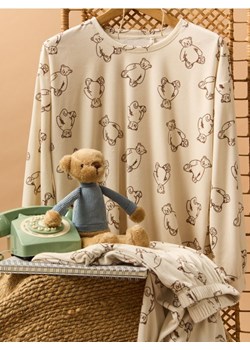 Sinsay - Welurowa piżama dwuczęściowa ze wzorem w misie - kremowy ze sklepu Sinsay w kategorii Piżamy damskie - zdjęcie 187358971