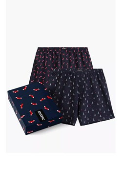 Atlantic 2-pack luźne bokserki męskie 2GMB-010-GRANATOWY, Kolor granatowy-wzór, Rozmiar L, ATLANTIC ze sklepu Primodo w kategorii Majtki męskie - zdjęcie 187360653