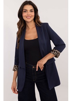 Granatowa otwarta marynarka damska z podszewką DHJ-MA-18657-1.86, Kolor granatowy, Rozmiar uniwersalny, ITALY MODA ze sklepu Primodo w kategorii Marynarki damskie - zdjęcie 187360741