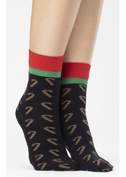 Świąteczne skarpetki CANDY CANE 40 DEN, Kolor czarno-czerwony, Rozmiar uniwersalny, Fiore ze sklepu Primodo w kategorii Skarpetki damskie - zdjęcie 187360744
