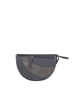 popielata torebka skórzana półokrągła z funkcją nerki Mała Mi ze sklepu Słoń Torbalski w kategorii Listonoszki - zdjęcie 187362970