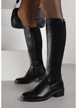 Czarne Klasyczne Kozaki Muszkieterki na Płaskiej Podeszwie Belonell ze sklepu born2be.pl w kategorii Kozaki damskie - zdjęcie 187363402