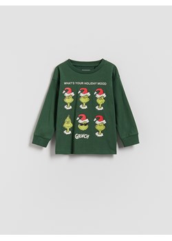 Reserved - Longsleeve Grinch - ciemnozielony ze sklepu Reserved w kategorii T-shirty chłopięce - zdjęcie 187363411