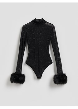Reserved - Body z metaliczną nicią - czarny ze sklepu Reserved w kategorii Body damskie - zdjęcie 187363511