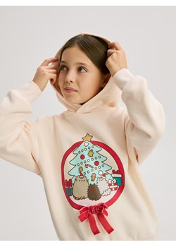Reserved - Świąteczna bluza Pusheen - kremowy ze sklepu Reserved w kategorii Bluzy dziewczęce - zdjęcie 187363563