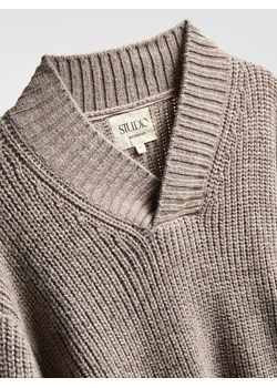 Reserved - Sweter z wełną - beżowy ze sklepu Reserved w kategorii Swetry męskie - zdjęcie 187363660