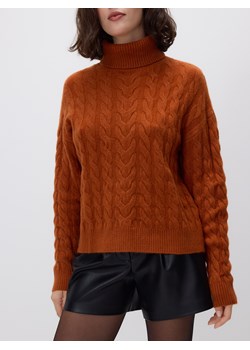 Reserved - Golf z ozdobnym splotem - miedziany ze sklepu Reserved w kategorii Swetry damskie - zdjęcie 187363684