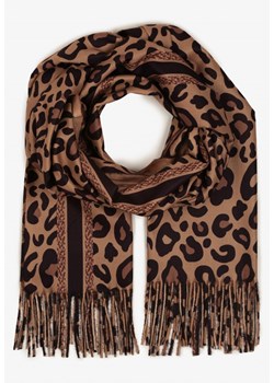Brązowy Szalik z Wiskozy z Frędzlami Sialion ze sklepu renee.pl w kategorii Szaliki i chusty damskie - zdjęcie 187364101