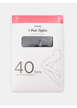 Sinsay - Gładkie rajstopy 40 DEN - czarny ze sklepu Sinsay w kategorii Rajstopy - zdjęcie 187364634