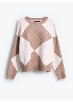 Mohito - Sweter z geometrycznym wzorem - beżowy ze sklepu Mohito w kategorii Swetry damskie - zdjęcie 187365973