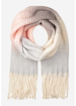 Jasnoróżowy Szalik w Szerokie Paski Wykończony Frędzlami Selamira ze sklepu renee.pl w kategorii Szaliki i chusty damskie - zdjęcie 187366053